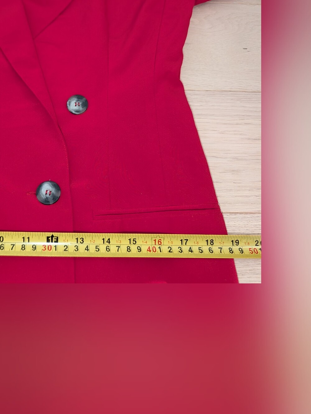Hugo Buscati Silk Double-Breasted Bright Red Blazer - Picture 11 of 11